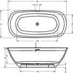 Riho Bilo cada freestanding 165x77 cm, compozit Solid Surface - imagine 7