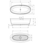 Riho Oval cada freestanding 160x72 cm, compozit Solid Surface - imagine 5