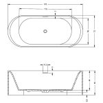 Riho Valor cada freestanding 170x72 cm, compozit Solid Surface - imagine 5