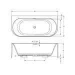 Riho Valor Back2Wall cada freestanding 180x80 cm, compozit Solid Surface - imagine 5
