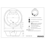 Riho Thermae Line Carmen 180 cm, tetiere negre - imagine 4