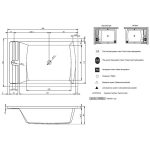Riho Thermae Line Anna 190x130 cm, duze hidromasaj albe - imagine 5