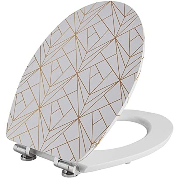 Wirquin Diplomat Gold capac wc MDF 445x375mm, inchidere lenta, balamale otel inoxidabil