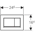 Geberit Sigma30 clapeta de actionare dubla alb mat, detalii crom lucios - imagine 3