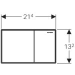 Geberit Sigma60 clapeta de actionare dubla, coplanara, sticla, negru lucios - imagine 2