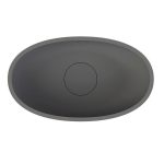 Riho Escala lavoar pe blat oval 55x32 cm, compozit Solid Surface, culoare antracit - imagine 2