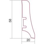 Barlinek plinta lemn P20, furnir stejar terra lac, 2200x58x20 mm, cod P2001212A - imagine 3