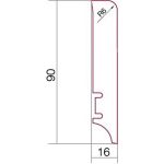 Barlinek plinta lemn P61, furnir stejar gentle, 2200x90x16 mm, cod P6101312A - imagine 3