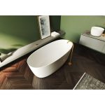 Riho Oval cada freestanding 160x72 cm, compozit Solid Surface - imagine 4
