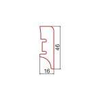 Barlinek plinta alba lemn P46, lemn baituit alb lacuit, 2200x46x16 mm, cod P4627362A - imagine 3