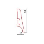 Barlinek plinta alba lemn P58, lemn baituit alb lacuit, 2200x58x18 mm, cod P5827362A - imagine 3