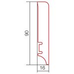 Barlinek plinta lemn P61, slim, folie alba, 2200x90x12 mm, cod P9S18101A - imagine 3