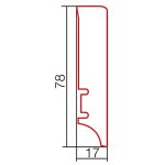 Barlinek plinta lemn P78, folie neagra, 2200x78x17 mm, cod P7828101A - imagine 3