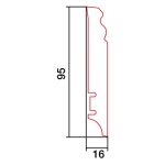 Barlinek plinta alba lemn P9H, lemn baituit alb lacuit, 2200x95x16 mm, cod P9H27362A - imagine 3