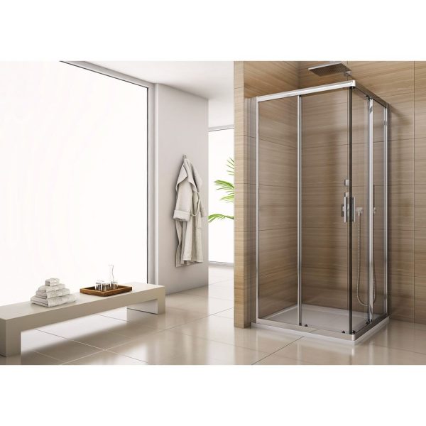 Sanswiss Salia cabina de dus patrata 120x80 cm, usi culisante, sticla securizata de 6 mm