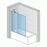 Sanswiss Solino Black Line paravan de cada 120 cm, cu parte fixa si parte mobila pivotanta, negru mat - imagine 2