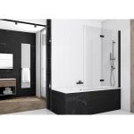 Sanswiss Solino Black Line paravan de cada pliabil 90 cm, prindere partea stanga, negru mat
