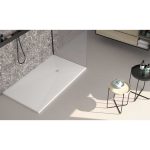 Stone Plus cadita dus 90x90 cm, compozit, sifon inclus, crem - imagine 2