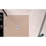 Stone Plus Ardesia cadita dus 90x160 cm, compozit, sifon inclus, alb - imagine 3