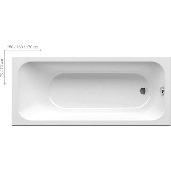 Cada baie CHROME SLIM 150x70 cm
