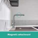 Hansgrohe Talis M54 270 1 jet, baterie bucatarie cu pipa rotativa extractabila, crom - imagine 3