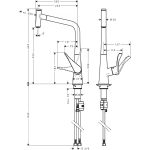 Hansgrohe Metris Select 320, baterie bucatarie cu pipa extractabila, crom - imagine 2