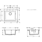 Hansgrohe S510-F450 GS chiuveta SilicaTec 51x56x19cm, graphite black - imagine 2