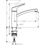 Hansgrohe Logis 160, baterie bucatarie cu pipa rotativa, crom - imagine 2