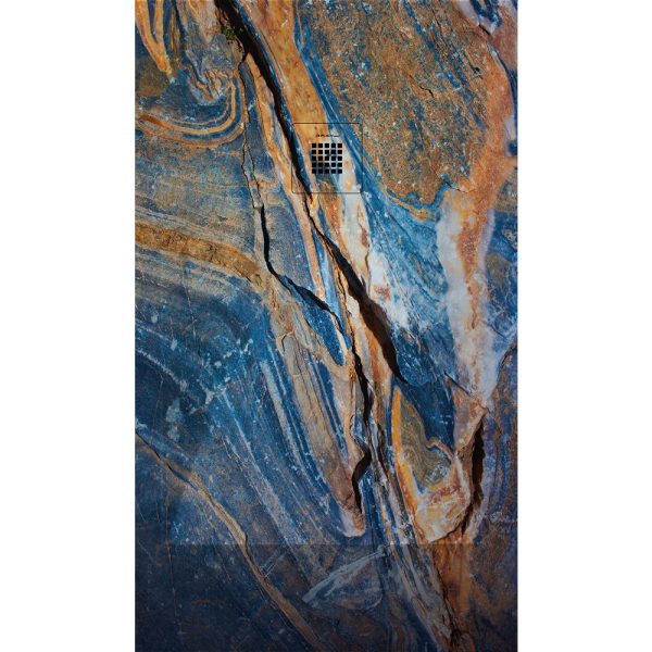 3D Marble Azurite cadita dus 90x100 cm, compozit, sifon inclus