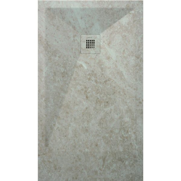 3D Marble Cream Moscato cadita dus 90x110 cm, compozit, sifon inclus