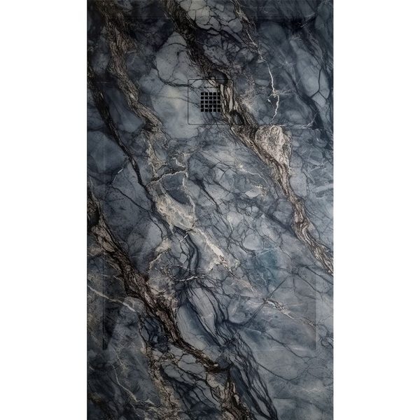 3D Marble Grey Marble  cadita dus 80x130 cm, compozit, sifon inclus