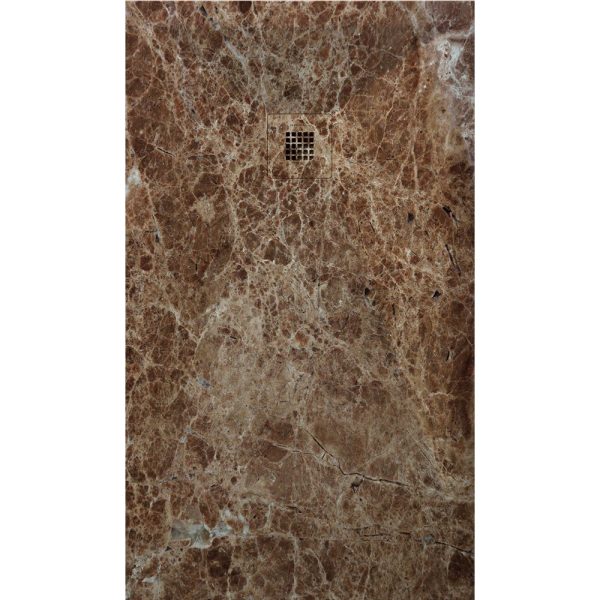 3D Marble Light Brown Oasis cadita dus 90x130 cm, compozit, sifon inclus