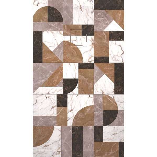 3D Marble Mix Color 01 cadita dus 70x130 cm, compozit, sifon inclus