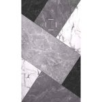 3D Marble Mix Black&White 02 cadita dus 70x90 cm, compozit, sifon inclus