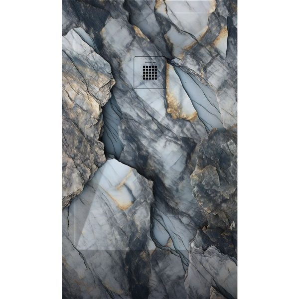 3D Marble Rocks cadita dus 70x140 cm, compozit, sifon inclus