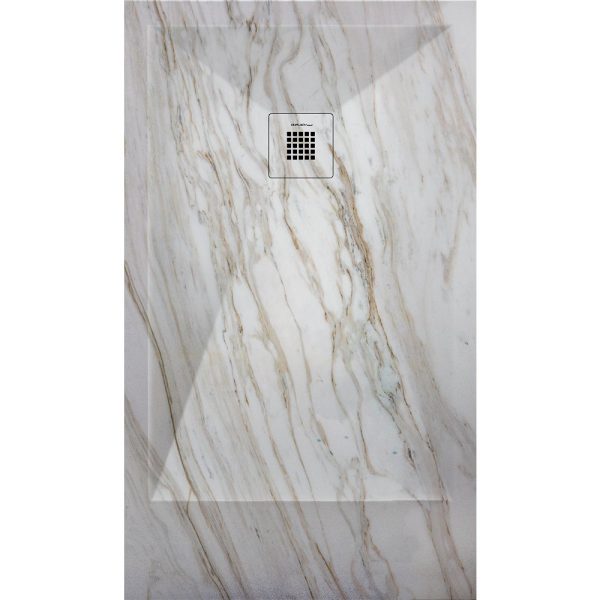 3D Marble Veined Marble cadita dus 90x130 cm, compozit, sifon inclus
