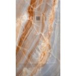 3D Marble Quartz cadita dus 70x120 cm, compozit, sifon inclus
