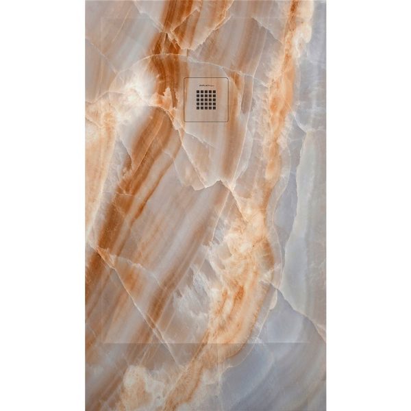3D Marble Quartz cadita dus 70x150 cm, compozit, sifon inclus