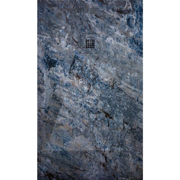 3D Marble Sodalite cadita dus 90x210 cm, compozit, sifon inclus