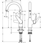 Hansgrohe Focus M421, 220, baterie bucatarie cu pipa rotativa, crom - imagine 6