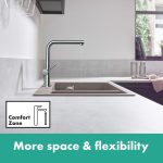 Hansgrohe Talis M54 270 1 jet, baterie bucatarie cu pipa rotativa extractabila, crom - imagine 5