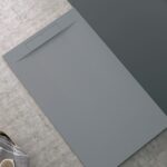 Stone Zeus cadita dus 90x90 cm, compozit, sifon inclus, gri mediu - imagine 2