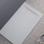 Stone Zeus cadita dus 90x90 cm, compozit, sifon inclus, gri Ral 7035 - imagine 2