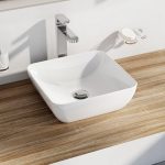 Ravak Uni 380 S Slim lavoar pe blat patrat 38x38 cm alb - imagine 2