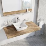 Ravak Uni 380 S Slim lavoar pe blat patrat 38x38 cm alb - imagine 4