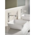 Ravak Uni 380 S Slim lavoar pe blat patrat 38x38 cm alb - imagine 3