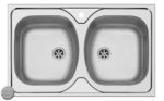 Set chiuveta inox CORE 2B LN si baterie SERENO crom - imagine 2