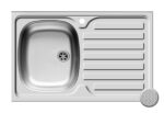 Set chiuveta inox INTL 1B1D ST LN si baterie BELLO crom - imagine 2