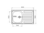 Set chiuveta inox INTL 1B1D ST LN si baterie BELLO crom - imagine 3