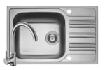 Set chiuveta inox INSET 1B1D SM si baterie BELLO crom
